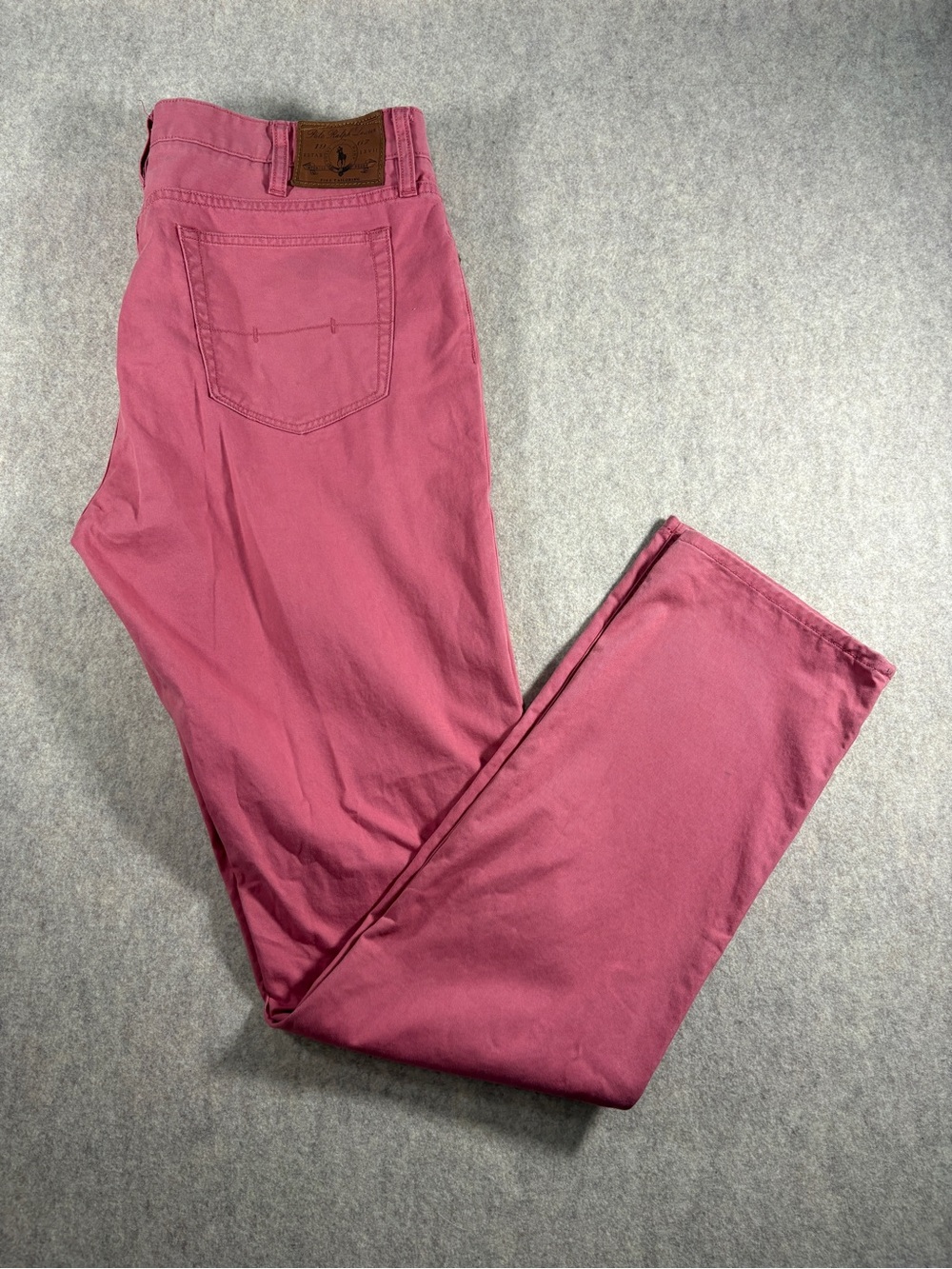 Polo Ralph Lauren Stretch Chino Pants 36x34 Nantucket Red Flat Front EUC